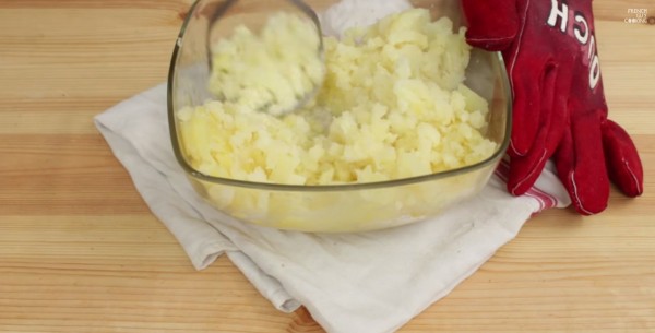 Mash your microwaved potatoes